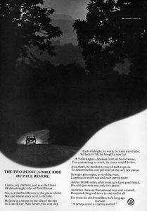 1973 Volkswagen VW Beetle Bug "Ride of Paul Revere" Original Ad  - Picture 1 of 1