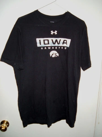 NCAA Iowa Hawkeyes Adult XL Loose Under Armour Black/White/Gray T-Shirt Cover