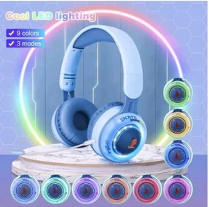 QearFun Kids Toddlers Bluetooth Headphones, Foldable 9 Colorful Led Lights... - Picture 1 of 5