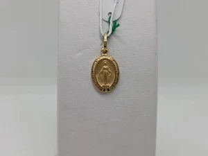 CIONDOLO MEDAGLIA SACRA MADONNA MIRACOLOSA IN ORO GIALLO 18KT 750 1,1 GR. (7118) - Bild 1 von 6