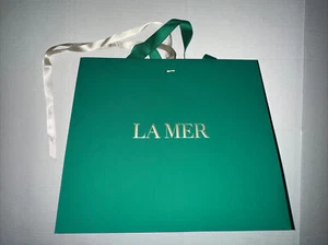 La Mer Extra Large Paper Shopping Gift Bag 11x13x6.5 Satin Ribbons w/ Logo - Picture 1 of 2