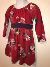 Tea COLLECTION girls sz 3 3t - Red & Purple FLORAL PRINT l/s knit  dress