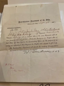 92 CIVIL WAR CINCINNATI OHIO DEPARTMENT TO GUARD DRAFTEES 1863 ORDER BRUNSIDE - Picture 1 of 17