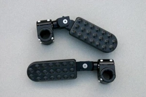 Driver Highway Pegs for 1" Engine Guard Crash Bar in Black for BMW Motorcycles - Picture 1 of 2