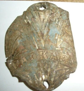 Vintage automotive bicycle Packard metal Emblem - bent - rough - Picture 1 of 7