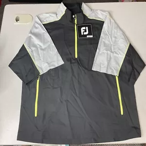 Footjoy FJ Wind Shirt Mens Small Black Gray 1/4 Zip Pullover Golf Jacket NEW - Picture 1 of 5