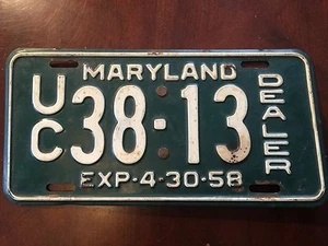 1958 etiqueta de concesionario de autos usada con tarjeta de registro original - Imagen 1 de 12