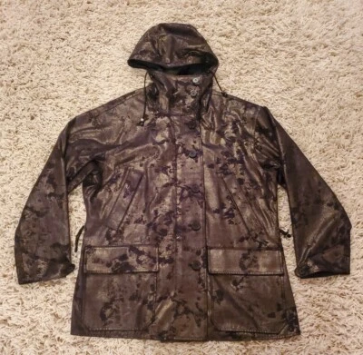 Chaqueta Abrigo de Lluvia MP Mycra Pac Life Negro Dorado Metálico Reversible con Capucha P Pequeña Foto 1 de 4