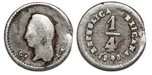 MEXIQUE  GUADALAJARA 1/4 REAL 1845  KM#368.1 - Imagen 1 de 1