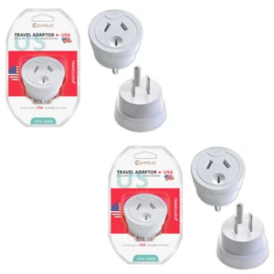 2PK Sansai Australia/NZ Travel Adaptor STV-1009 240V f/ US/USA/Canada/Overseas - Picture 1 of 2