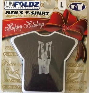 MENS PROM WEDDING FUN TUXEDO STYLE Unfoldz  T-shirt, HOLIDAYS LARGE SIZE - Picture 1 of 1