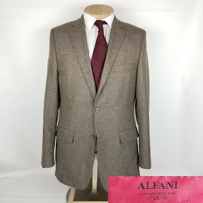Alfani Mens Sport Coat 40L Brown Blazer 2 Button Jacket  - Image 1 of 4