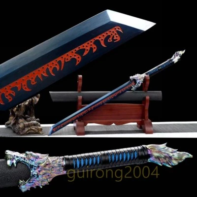 Espada Real Feita à Mão Broadsword Cosplay Sabre 1095 Lâmina de Aço Carbono Dragon Dao - Imagem 1 de 4