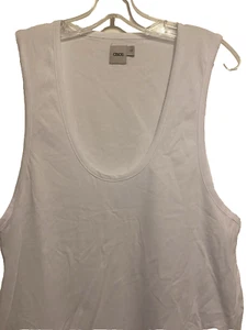 Camiseta sin mangas blanca mediana musculosa de algodón cuello redondo profundo de ASOS para hombre nueva sin etiquetas - Imagen 1 de 3