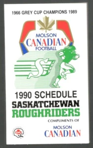 1990 Saskatchewan Roughriders CFL Football Schedule !!! Molson Canadian - Picture 1 of 1