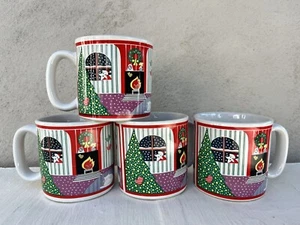 Noritake Epoch Twas the Night Before Christmas Mugs Set of 4 VTG Korea - Picture 1 of 5