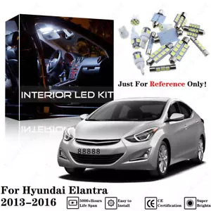 White Interior LED Light kit + White License Light For Hyundai Elantra 2013-2016 - Picture 1 of 12