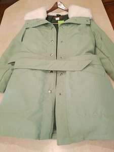EDDIE BAUER Talla 14 Verde Largo PLUMÓN DE GANSO Mujer Abrigo Chaqueta PARKA De Colección - Imagen 1 de 12