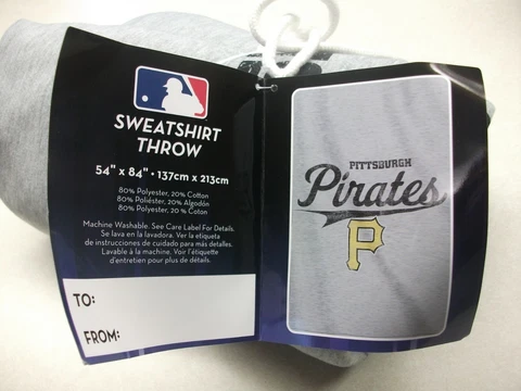 NWT Pittsburgh Pirates MLB Logo Sweatshirt Material Poly/Cotton Throw VHTF Cover