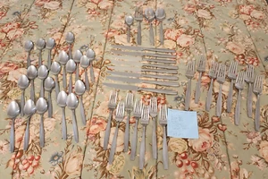 Oneida CAMLYNN CLEO Frosted 47 pcs Stainless Flatware Silverware FORKS SPOONS - Picture 1 of 9