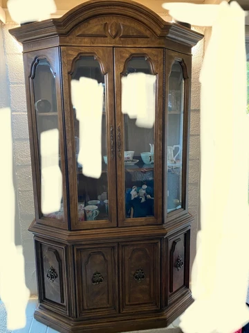 Hibriten Solid Wood Italian Tuscan Style China Cabinet Cover