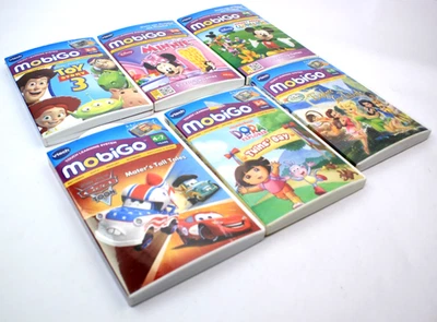Lot of 6 VTech MobiGo  Learning Games Micky Mouse Minnie Toy Story 3 & More - Image 1 of 4