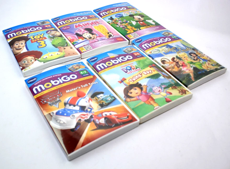 Lot of 6 VTech MobiGo  Learning Games Micky Mouse Minnie Toy Story 3 & More - Image 1 of 4