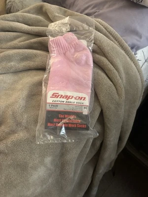 Snap-On Tools USA Womens Pink Cotton Ankle Socks Size Medium New - Image 1 of 2