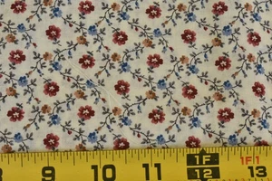 Von 1/2 Yd, Vintage, Rost & Blau Kaliko auf Hellbraun Quilt Baumwolle, Cranston, V847 - Bild 1 von 4