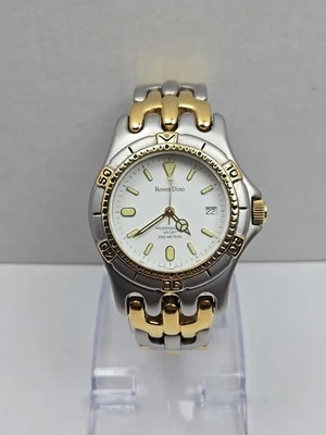 Roven Dino Amphibian 200M Quartz Watch Mens Two Tone Diver Date New Battery - Image 1 of 4