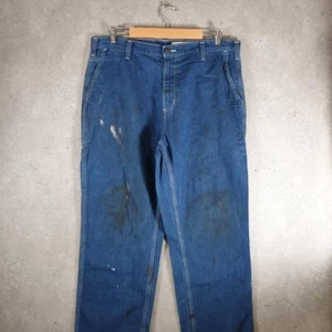 Pantalones de mezclilla vintage Carharrt peto calce 37W 30L azules bolsillos informales para hombre - Imagen 1 de 8