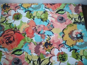 indoor outdoor UPHOLSTERY FABRIC large floral Mill Creek cotton blend material - Picture 1 of 10