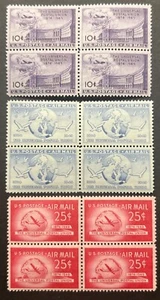Scott#: C42-C44 - 1949 U.P.U. Issues 10¢, 15¢, 20¢ 1949 Blocks of Four MNH Lot 4 - Picture 1 of 2