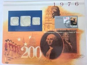 1976 USA BANKFRISCH KURSMÜNZENSÄTZE MIT BRIEFMARKEN AUF BESCHREIBUNG 2 TAFELN #U314 - Bild 1 von 10