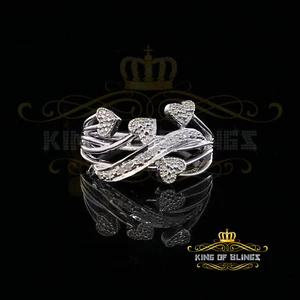 0.06 CT Real Diamond Womens Sterling Silver Multiple Heart White Ring Size 6.5 - Picture 1 of 12