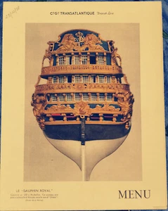 Menu paquebot NORMANDIE ♦ FRENCH LINE CGT ♦ Diner de Gala 1938 ♦"Dauphin Royale" - Imagen 1 de 3