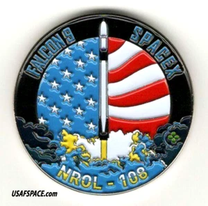 Authentic NROL-108 SPACEX FALCON 9 DOD NRO Classified SATELLITE Mission COIN - Picture 1 of 3
