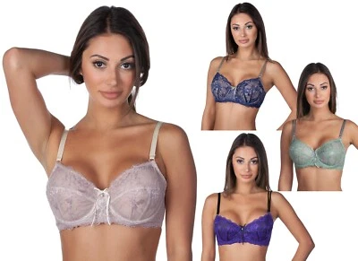 Alegro Lingerie Floral Waltz Unlined Floral Lace Nonpadded Balconette Bra 9008A - Image 1 of 3