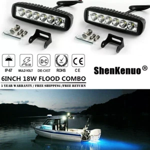 LED Driver Light 2X Pole Floodlight Fog Lights 18W Automobile Truck Work Lights - Picture 1 of 9
