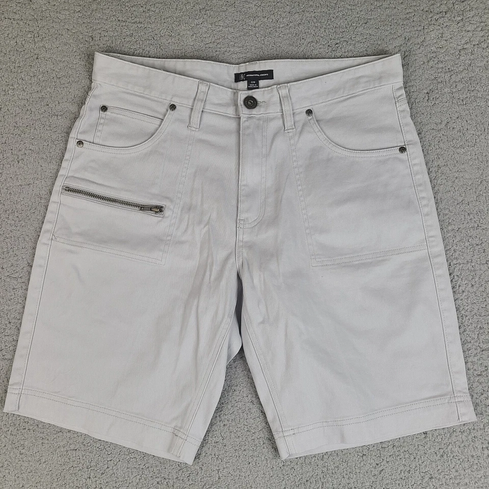 Pantalones Cortos INC International Concepts Para Hombre 34 Gris Denim Cremallera Bolsillo Mezcla de Algodón Foto 1 de 4
