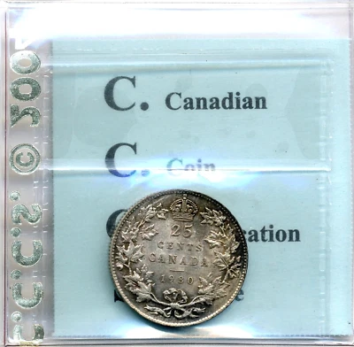 1930 Canada 25 Cents - Choice About Uncirculated, CCCS AU55 - Image 1 of 3