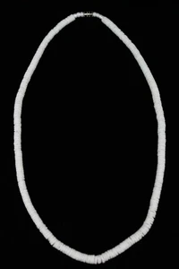 Puka Shell Necklace - 20", White, Smooth, Round Seashell - Hawaiian Surfer Style - Picture 1 of 4