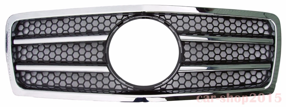 Grelha frontal para Mercedes Benz W210 1995-1999 pré-facelift cromada e preta aparência A - Imagem 1 de 1