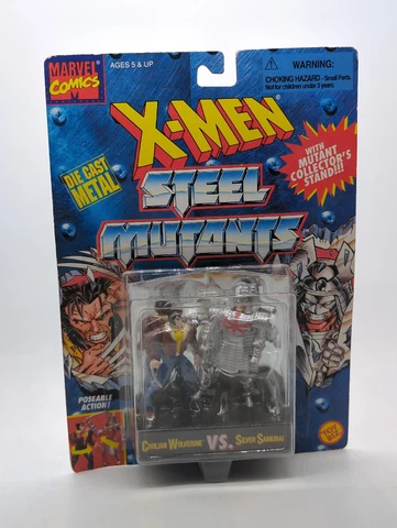 1994 Toy Biz X-Men Steel Mutants Civilian Wolverine Vs Silver Samurai Figures Cover