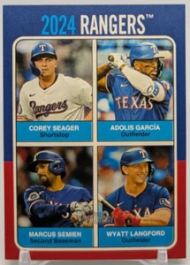 ⚾2024 Topps Heritage High Number 1975 Team Quads Texas Rangers #75TQ-1⚾ - Picture 1 of 3