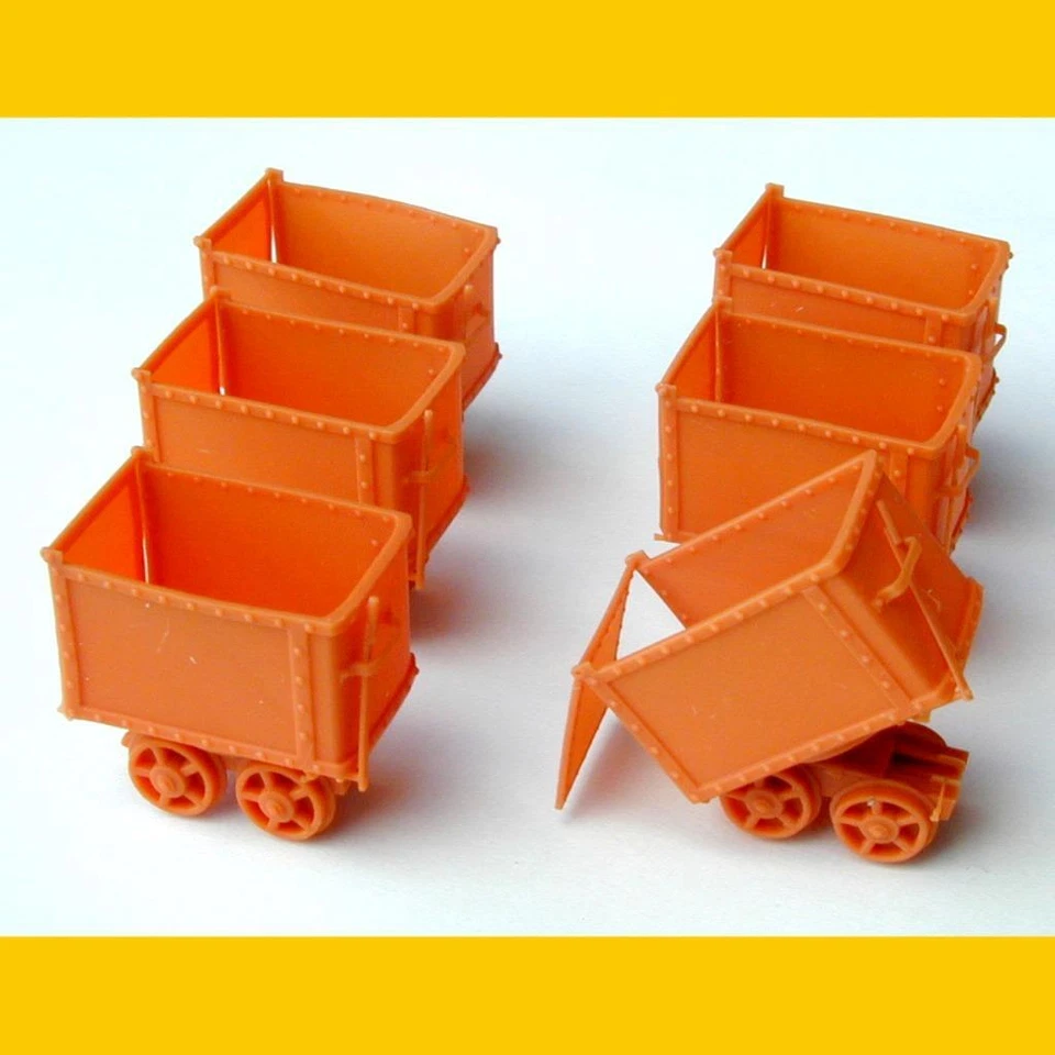 MINING CART (PUSH TYPE) O Scale 1/48  Quantity 6  Rust color  Resin print. - Image 1 of 4