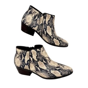 Sam Edelman Womens Reptile Print Faux Leather Side zip Bootie, Size 10 - Picture 1 of 12