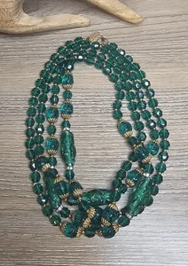 MIRIAM HASKELL GREEN Glass Beads Necklace 54 INCH OPERA LENGTH RARE ESTATE  - Picture 1 of 7