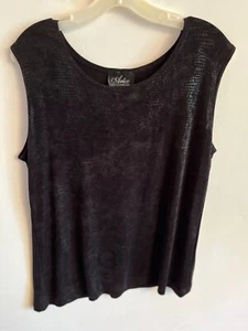 Artex Collection Womens Black Large Sleeveless Scoop Neck Travellers Top Capsule - Picture 1 of 6