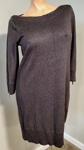 Michael Kors Charcoal Gray Sweater Dress 3/4 Sleeves Sz XL Zipper Cuffs - NWT - Picture 1 of 10